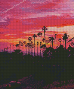 California Pink Sunset Diamond Painting