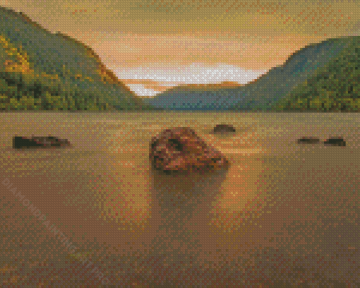 Cameron Lake Park At Sunset Diamond Painting