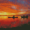 Canoe At Sunset Diamond Painting