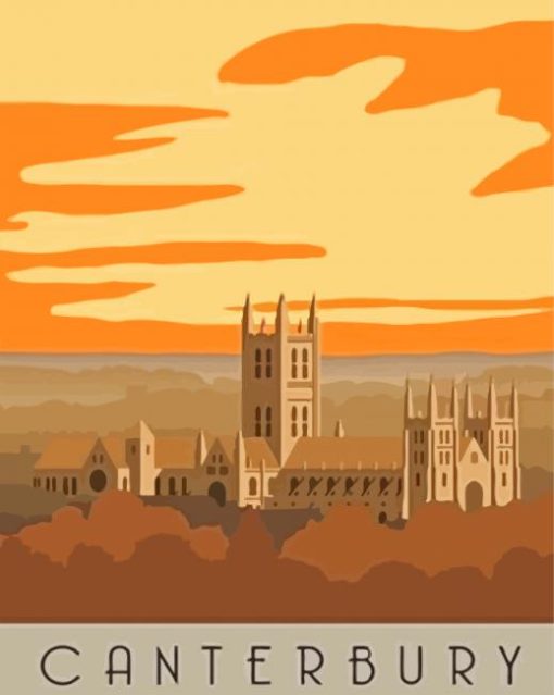 Canterbury City In England Poster Diamond Painting