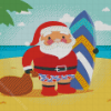 Cartoon Surfing Santa Diamond Painting