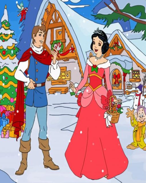 Christmas Snow White And Prince Charming Diamond Painting