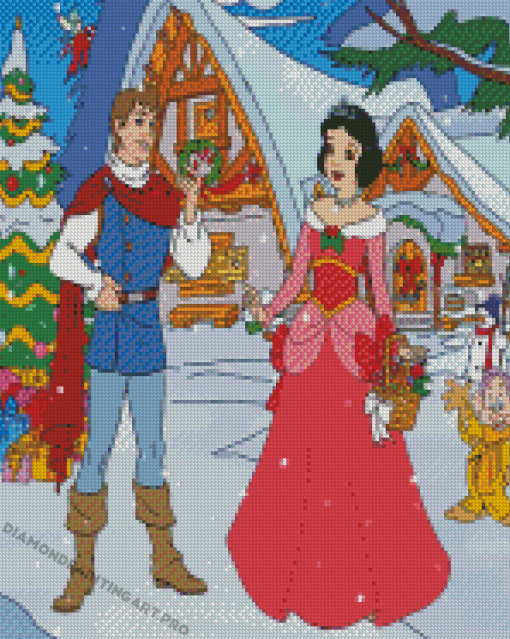 Christmas Snow White And Prince Charming Diamond Painting