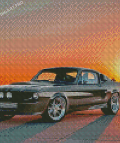 Classic Grey Shelby Mustang Car Diamond Painting