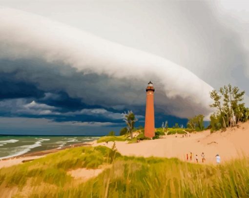 Clouds In Silver Lake Michigan Diamond Painting