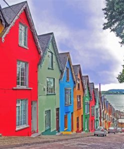 Aesthetic Cobh Town Colorful Houses Diamond Painting