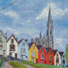 Cobh Town Colorful Houses Diamond Painting