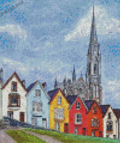 Cobh Town Colorful Houses Diamond Painting