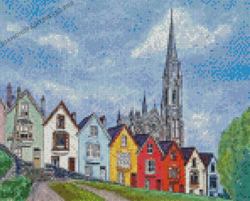 Cobh Town Colorful Houses Diamond Painting