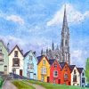 Cobh Town Colorful Houses Diamond Painting