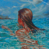 Woman Swimming In Pool Monika Luniak Diamond Painting