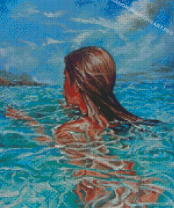 Woman Swimming In Pool Monika Luniak Diamond Painting