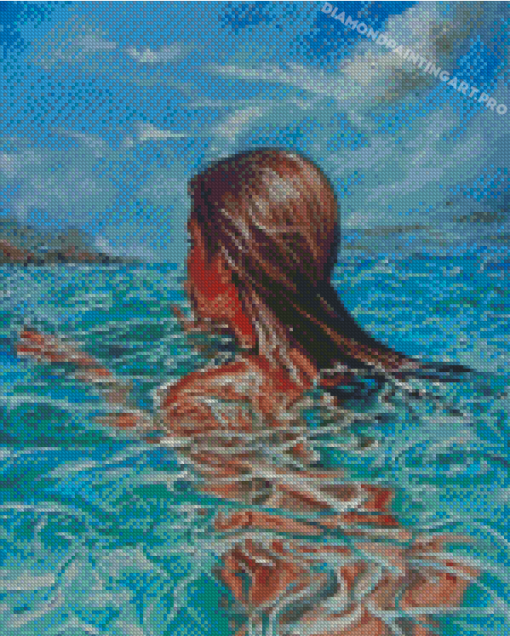 Woman Swimming In Pool Monika Luniak Diamond Painting