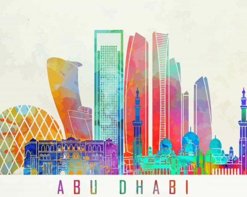 Colorful Abu Dhabi Poster Art Diamond Painting