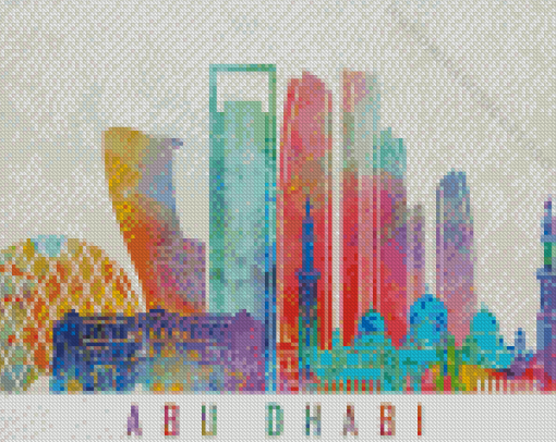 Colorful Abu Dhabi Poster Art Diamond Painting