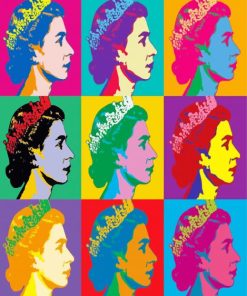 Colorful Queen Elizabeth Andy Warhol Diamond Painting