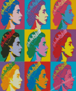 Colorful Queen Elizabeth Andy Warhol Diamond Painting