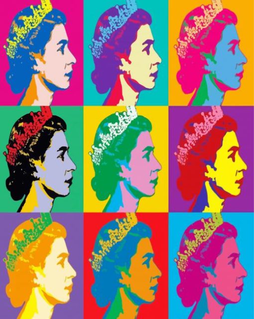 Colorful Queen Elizabeth Andy Warhol Diamond Painting