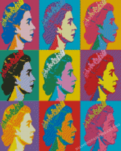 Colorful Queen Elizabeth Andy Warhol Diamond Painting