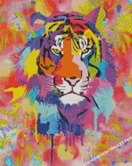 Colorful Splash Tiger Diamond Painting