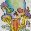 Colorful Mushroom Skull Diamond Painting