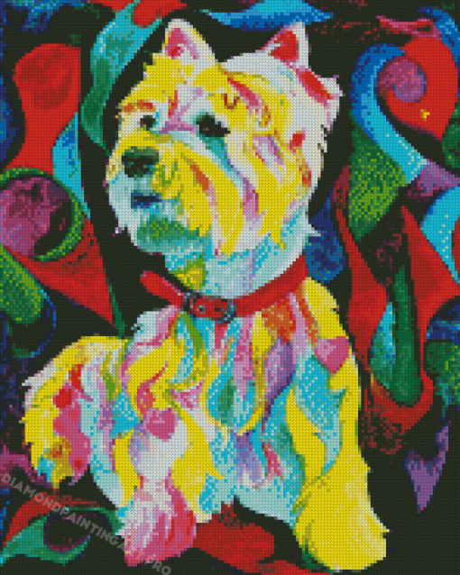 Colorful Westie Dog Art Diamond Painting