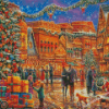 Cool Christmas Small Town Diamond Painting