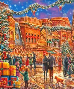 Cool Christmas Small Town Diamond Painting