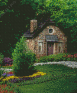 Cottage On A Hill Diamond Painting