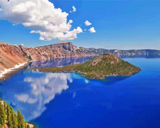 Crater Lake In South Central Oregon Diamond Painting