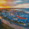 Cullen Village At Sunset In Scotland Diamond Painting