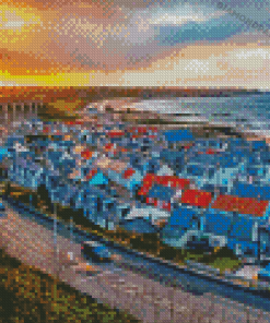 Cullen Village At Sunset In Scotland Diamond Painting