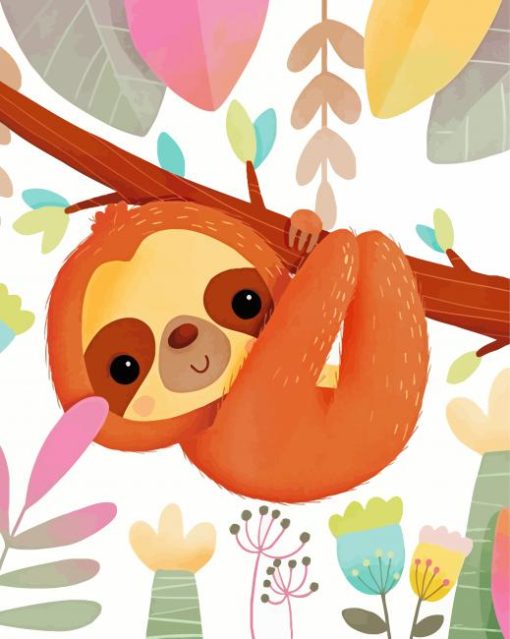 Cute Baby Sloth Diamond Painting