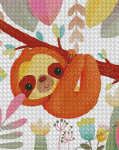 Cute Baby Sloth Diamond Painting