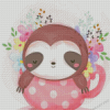 Cute Baby Sloth In Cup Diamond Painting