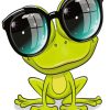 Cute Frog In Glasses Diamond Painting