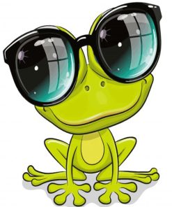 Cute Frog In Glasses Diamond Painting