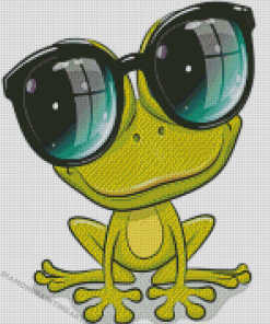 Cute Frog In Glasses Diamond Painting