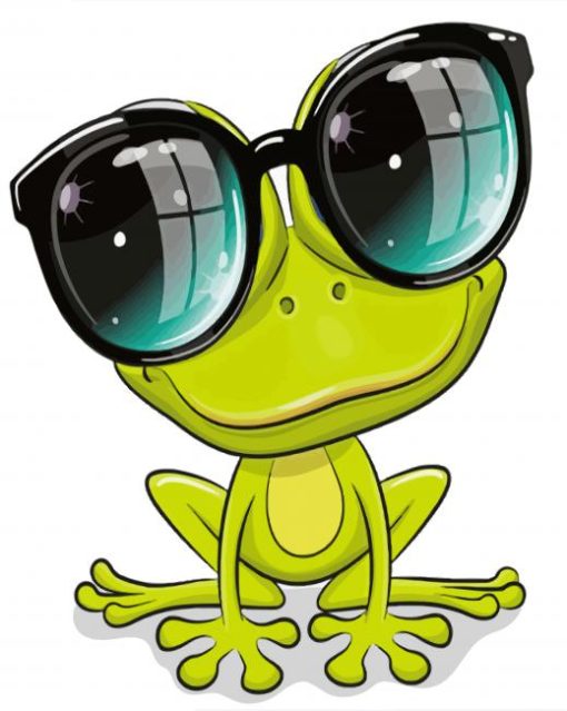 Cute Frog In Glasses Diamond Painting