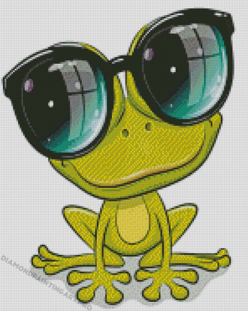 Cute Frog In Glasses Diamond Painting