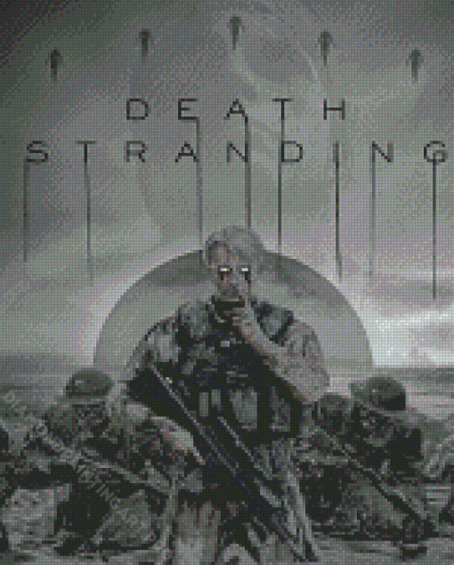 Death Stranding Fragile Black And White Poster Diamond Painting