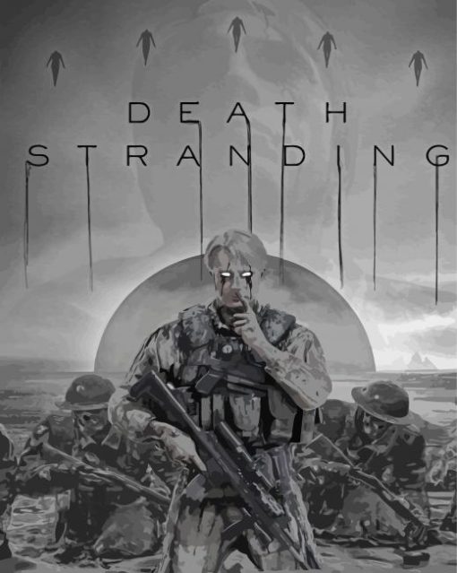 Death Stranding Fragile Black And White Poster Diamond Painting