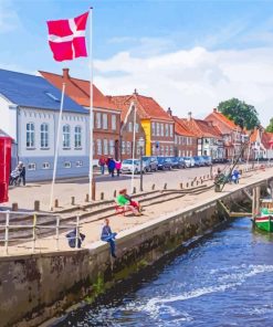 Denmark Ribe Harbour Diamond Painting