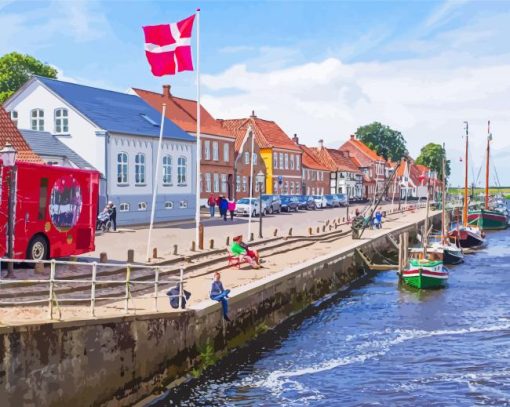 Denmark Ribe Harbour Diamond Painting