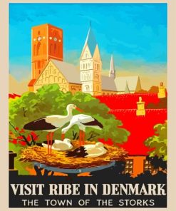 Denmark Ribe Town Poster Diamond Painting