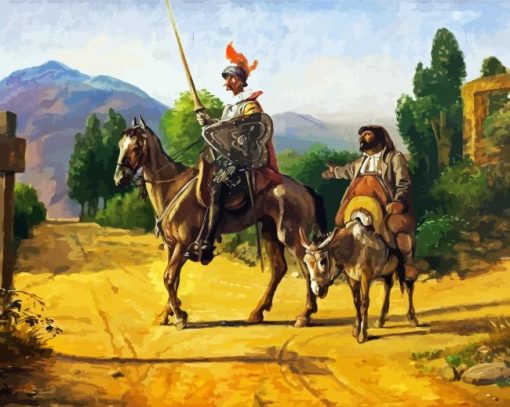 Don Quixote And Sancho Diamond Painting