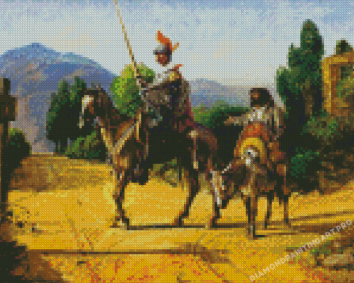 Don Quixote And Sancho Diamond Painting