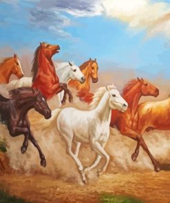 Eight Horses Running Diamond Painting