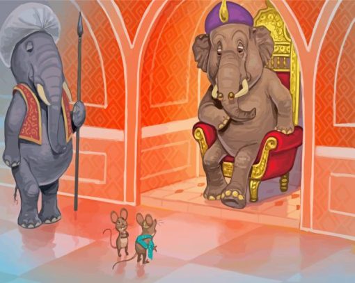 Elephants And Mouses Diamond Painting