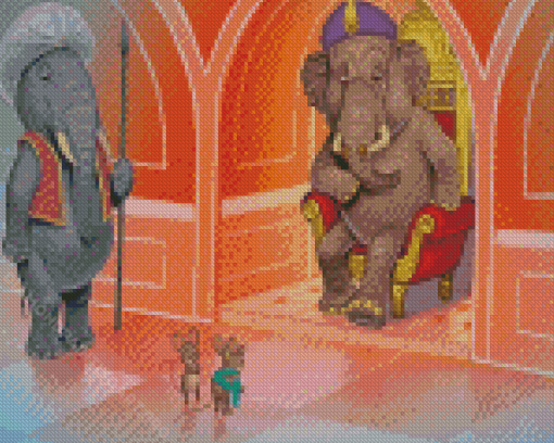 Elephants And Mouses Diamond Painting